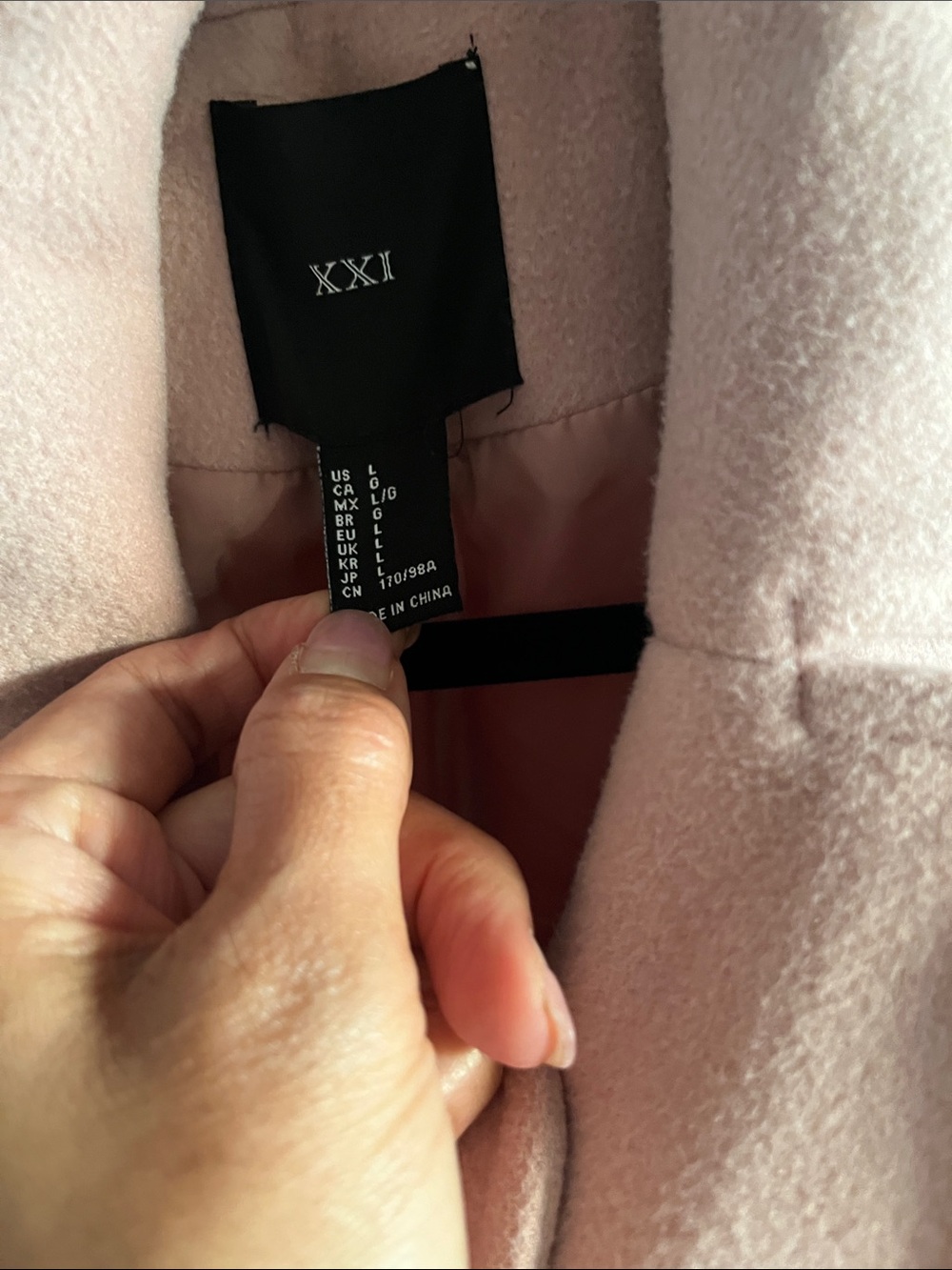Forever 21 Women's Light Pink Pea Coat